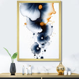 Designart "Suites Of Distant Moods Abstract Gilded Ink I" Abstract Painting Framed Canvas Art Print