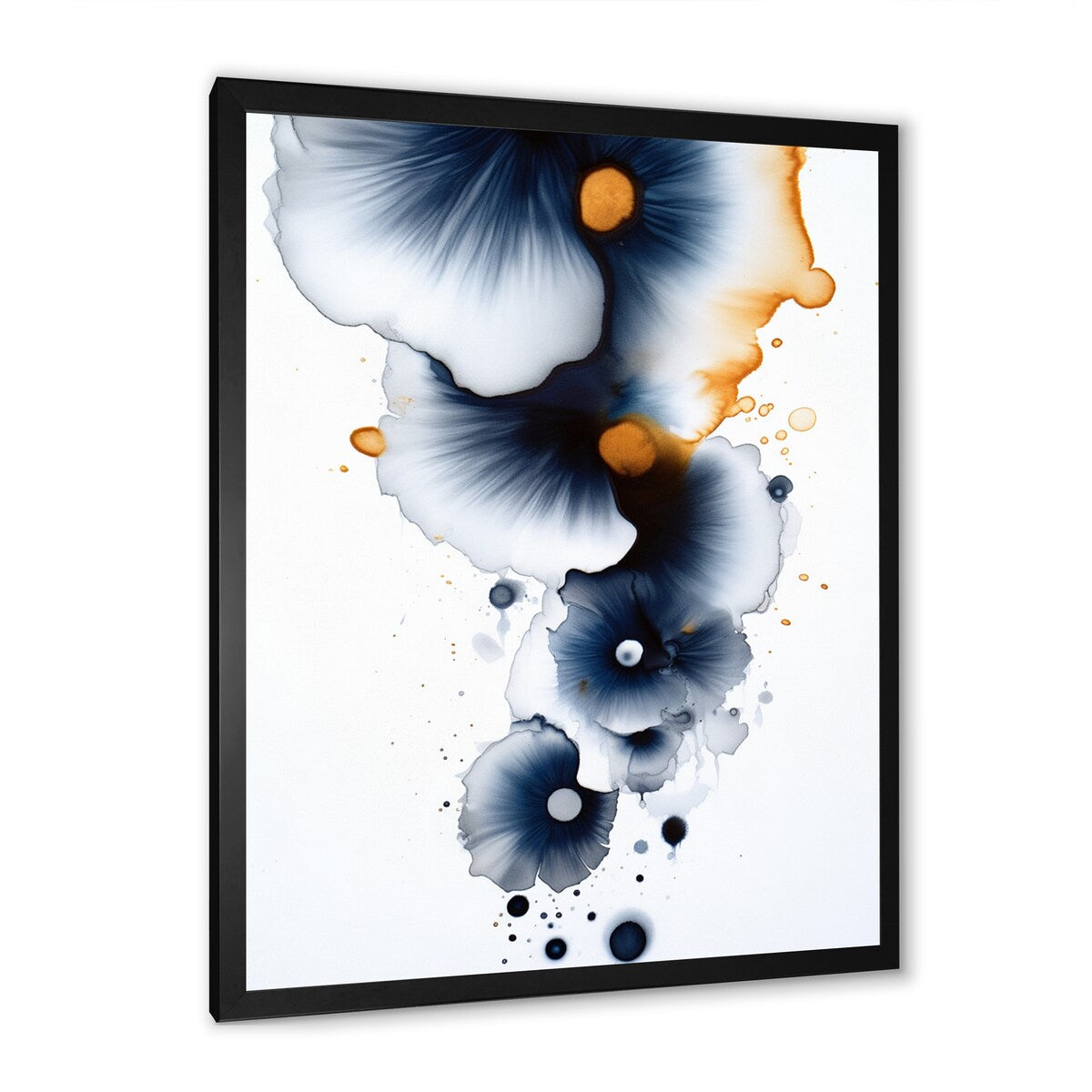 Designart "Suites Of Distant Moods Abstract Gilded Ink I" Abstract Painting Framed Canvas Art Print