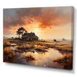 Designart "Sunrise Countryside Farm Unveiled" Farm Wall Art