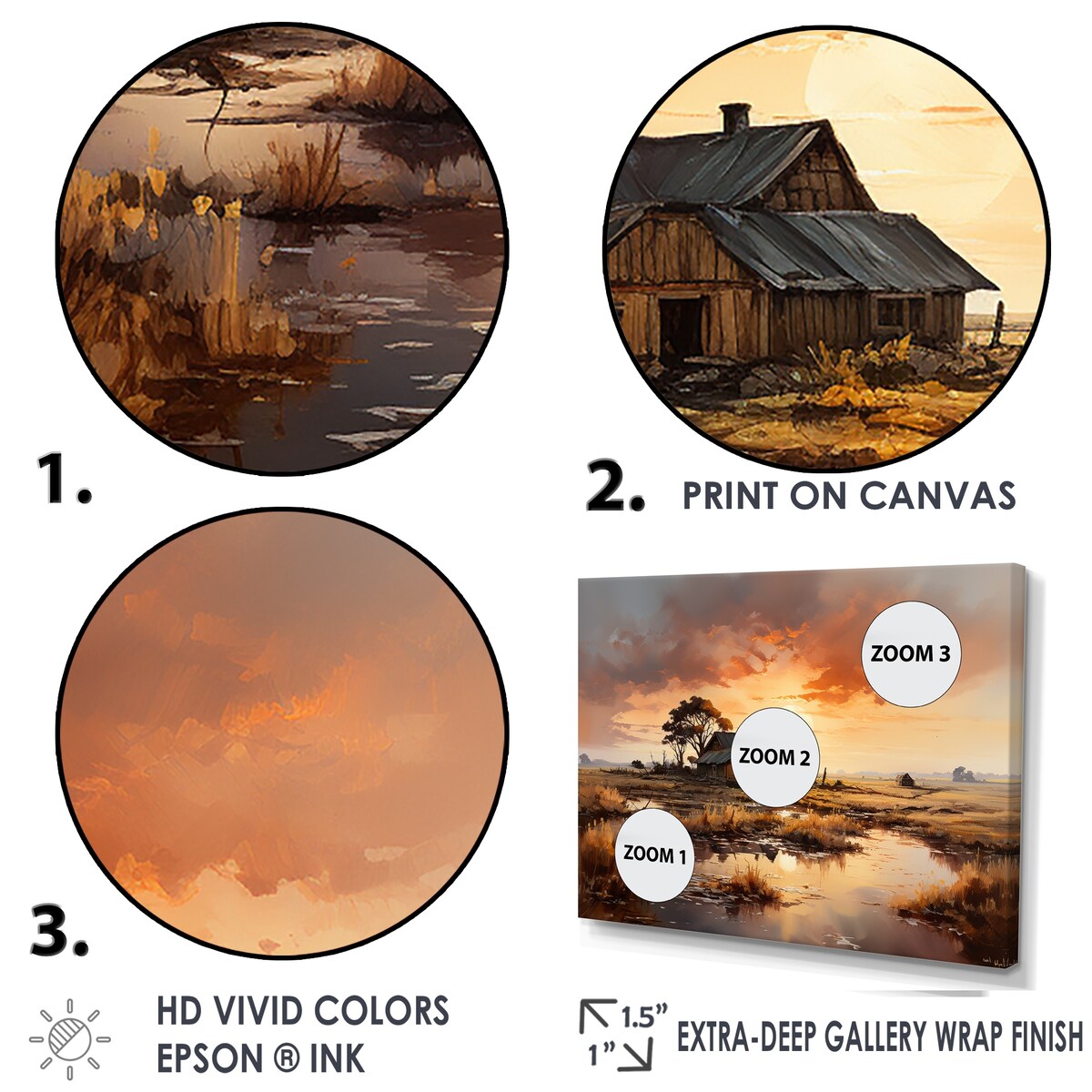 Designart "Sunrise Countryside Farm Unveiled" Farm Wall Art