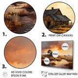 Designart "Sunrise Countryside Farm Unveiled" Farm Wall Art