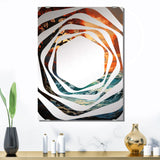 Designart "Sunset Coastal Waves Melody" Abstract Landscapes Mirror Green - Modern Mirror For Wall Art Decor