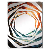 Designart "Sunset Coastal Waves Melody" Abstract Landscapes Mirror Green - Modern Mirror For Wall Art Decor