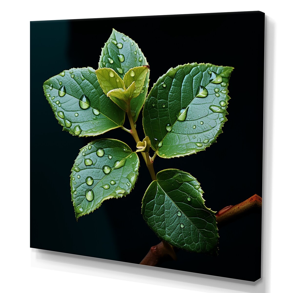Designart "Teal Tranquility Leaf Expression I" Leaves Wall Art