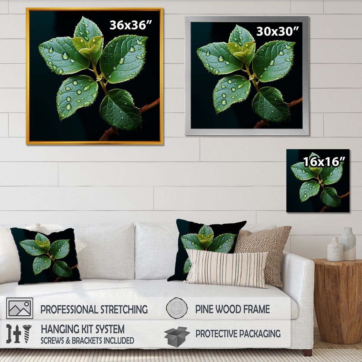 Designart "Teal Tranquility Leaf Expression I" Leaves Wall Art