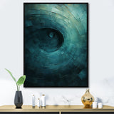 Designart "Teal Twisting Tranquility Spiral I" Abstract Spirals Framed Wall Art Prints