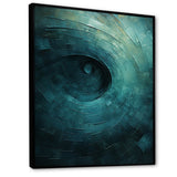 Designart "Teal Twisting Tranquility Spiral I" Abstract Spirals Framed Wall Art Prints