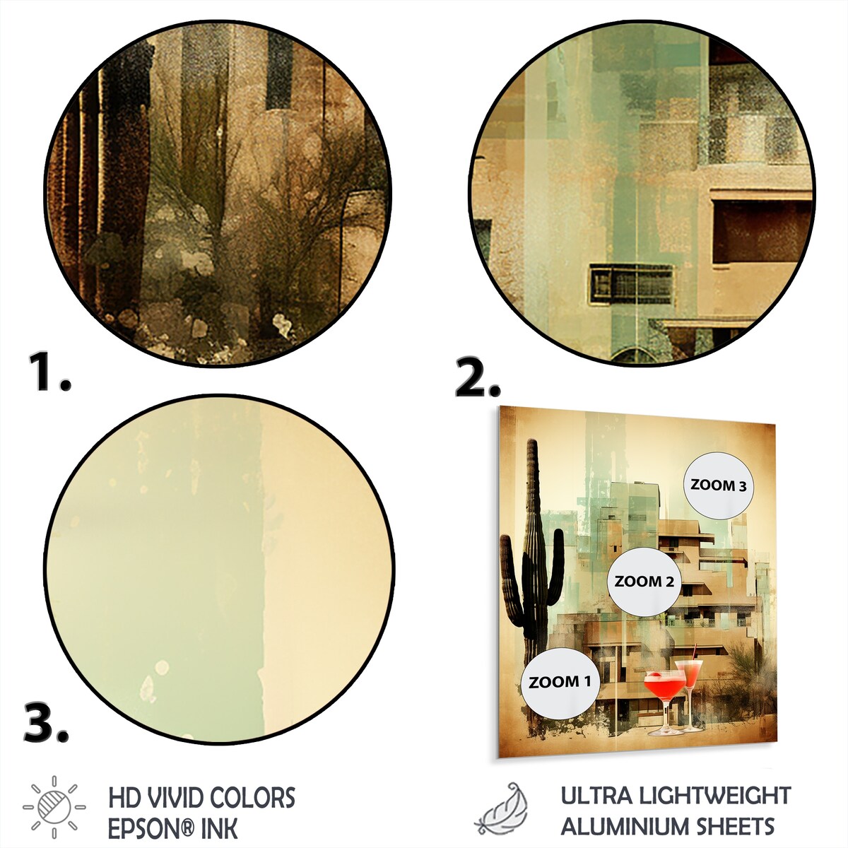 Designart "Tequila Twilight Desert Dust Cocktails" Cocktails Metal Wall Art Green Wall Décor Traditional Metal Art Work