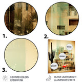 Designart "Tequila Twilight Desert Dust Cocktails" Cocktails Metal Wall Art Green Wall Décor Traditional Metal Art Work