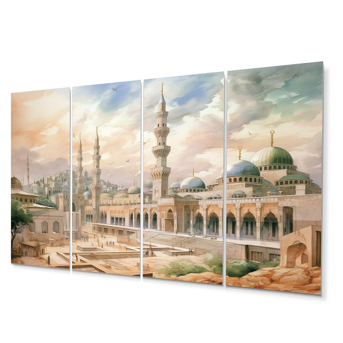 Designart "The Prophets Mosque Religious II" Islamism Metal Wall Decor Set