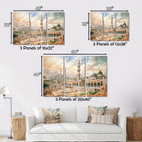 Designart "The Prophets Mosque Religious II" Islamism Metal Wall Decor Set