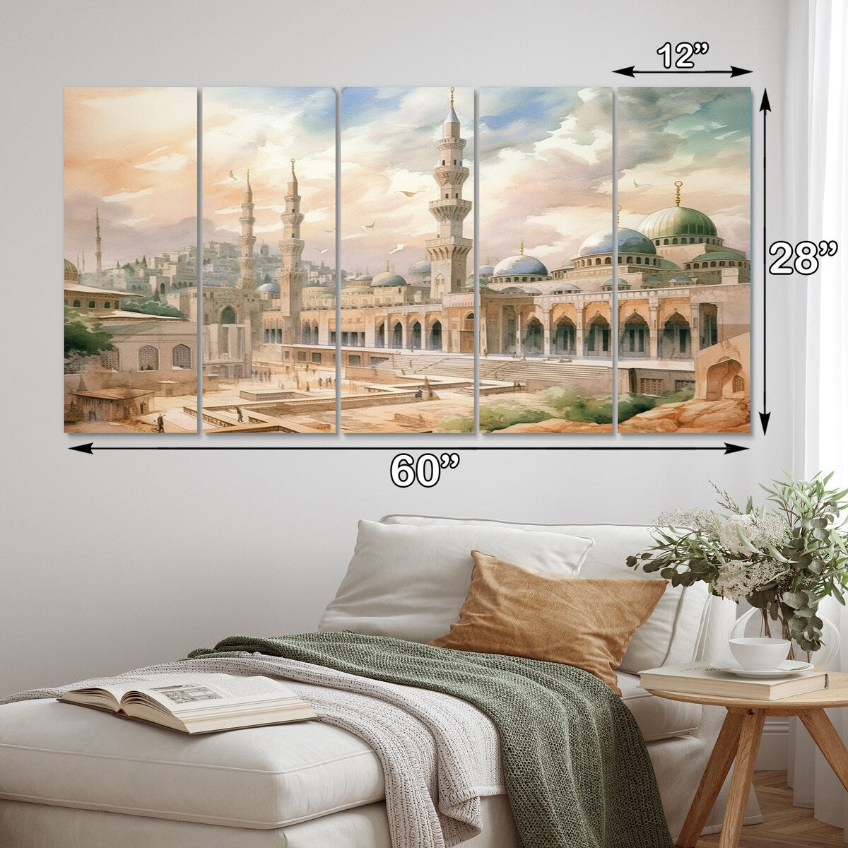 Designart "The Prophets Mosque Religious II" Islamism Metal Wall Decor Set