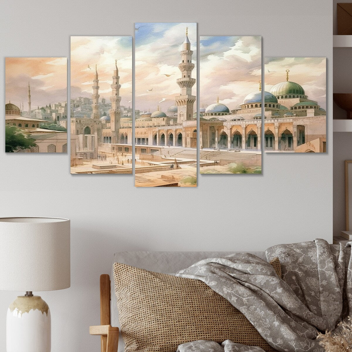 Designart "The Prophets Mosque Religious II" Islamism Metal Wall Decor Set