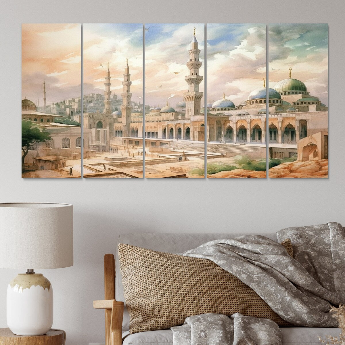 Designart "The Prophets Mosque Religious II" Islamism Metal Wall Decor Set