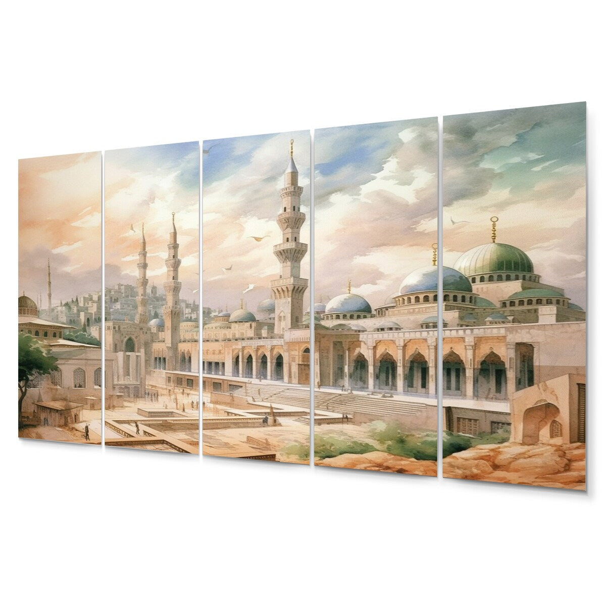 Designart "The Prophets Mosque Religious II" Islamism Metal Wall Decor Set