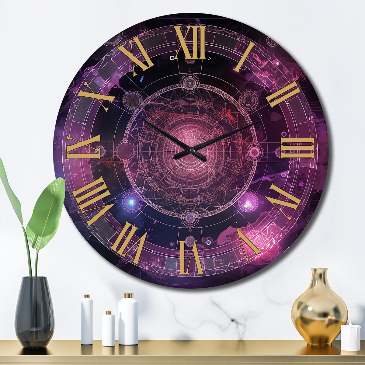 Designart "Third Eye Chakra Mystical Circle II" Christianism Oversized Wall Clock