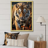 Designart "Tiger Extremely Detailed Portrait II" Animals Tiger Framed Canvas Wall Art