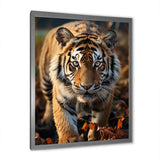 Designart "Tiger Extremely Detailed Portrait II" Animals Tiger Framed Canvas Wall Art