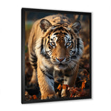Designart "Tiger Extremely Detailed Portrait II" Animals Tiger Framed Canvas Wall Art