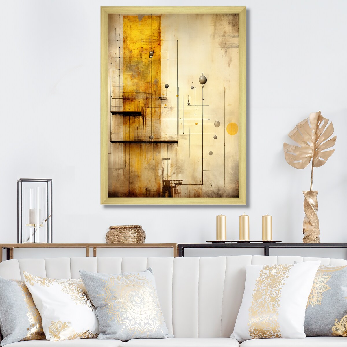 Designart "Transfiguration Vintage Illustration" Abstract Painting Framed Wall Art Prints