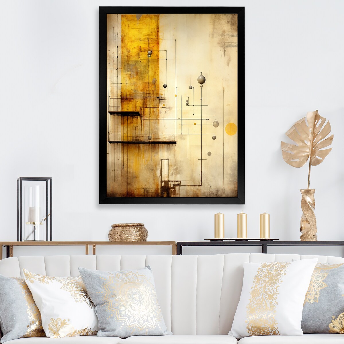 Designart "Transfiguration Vintage Illustration" Abstract Painting Framed Wall Art Prints