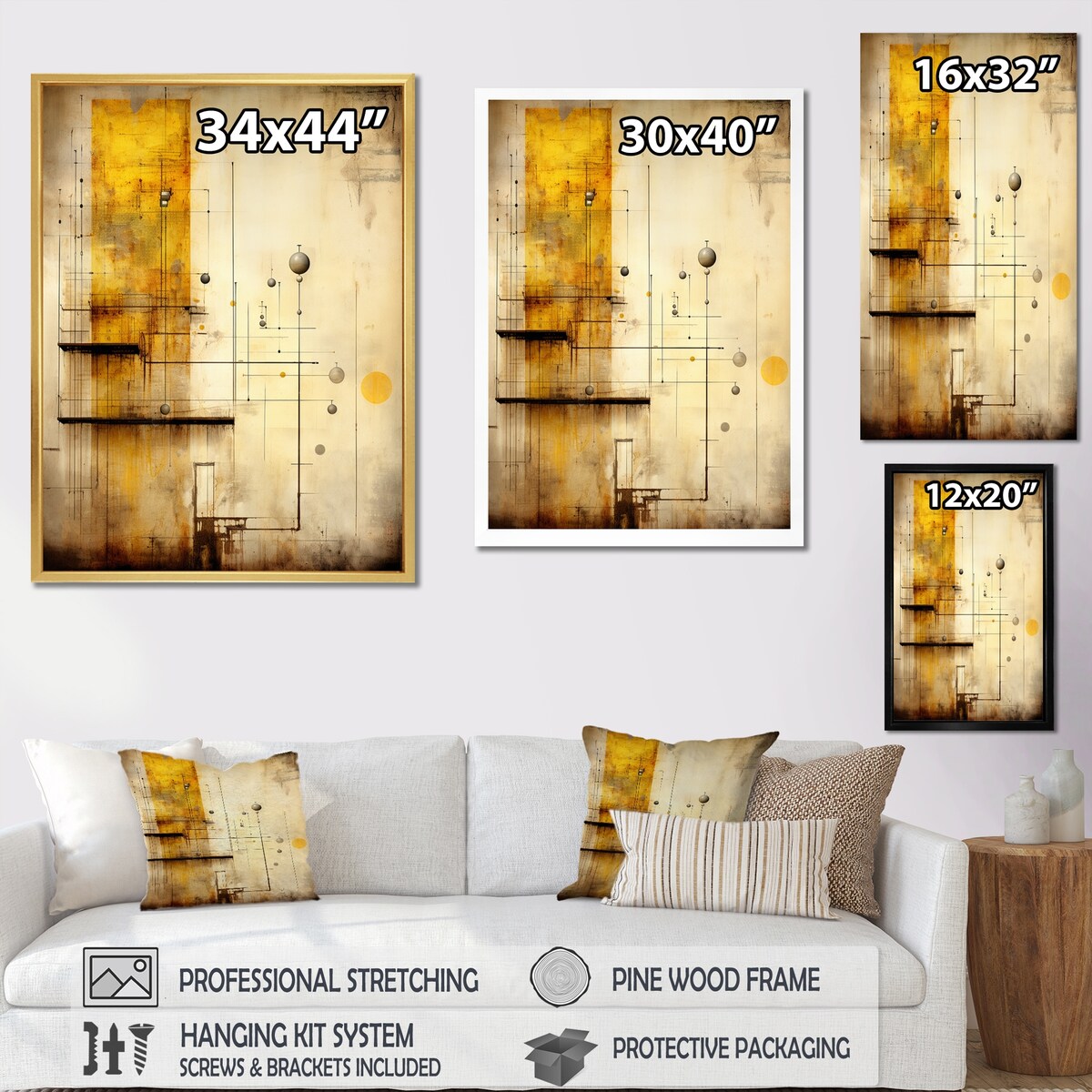 Designart "Transfiguration Vintage Illustration" Abstract Painting Framed Wall Art Prints