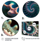 Designart "Turquoise And Pink Fractal I" Modern Geometric Canvas Wall Art