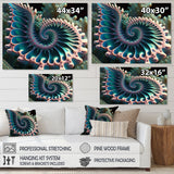 Designart "Turquoise And Pink Fractal I" Modern Geometric Canvas Wall Art
