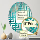 Designart "Turquoise Triangles I" Abstract Shapes Turquoise Wall Mirror - Modern Mirror For Wall Art Decor