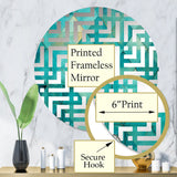Designart "Turquoise Triangles I" Abstract Shapes Turquoise Wall Mirror - Modern Mirror For Wall Art Decor