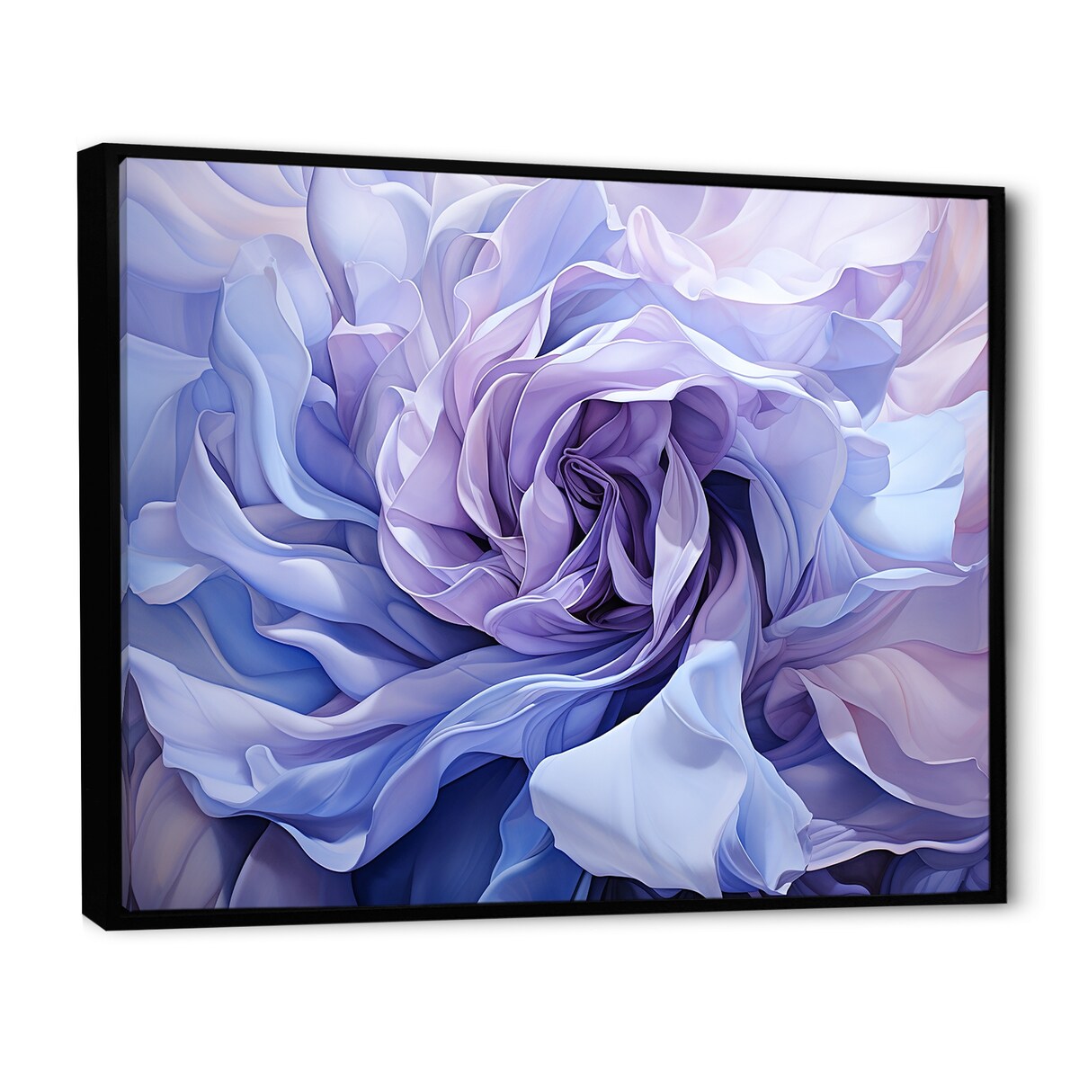 Designart "Twist Lavender Rose" Abstract Spirals Framed Wall Decor
