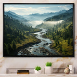 Designart "USA Great Smoky Mountains Landscape III" USA Framed Canvas Art Print