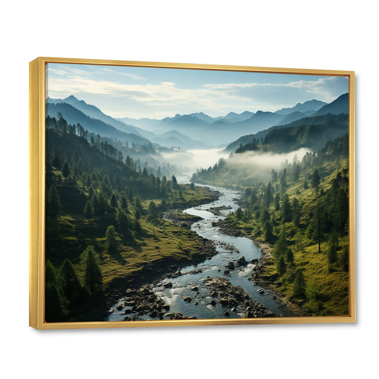 Designart "USA Great Smoky Mountains Landscape III" USA Framed Canvas Art Print