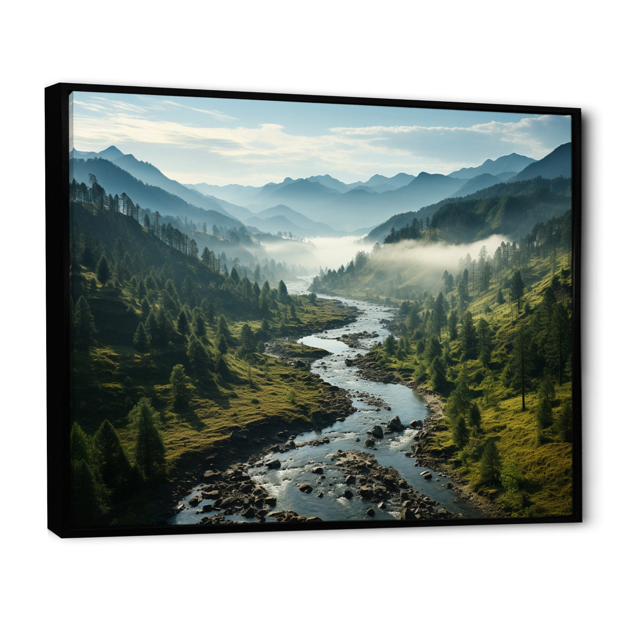 Designart "USA Great Smoky Mountains Landscape III" USA Framed Canvas Art Print