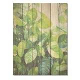 Designart "Urban Leaves Forest Greenery" Leaves Wood Wall Decor - Traditional Green Wood Panel On Natural Pine Wood
