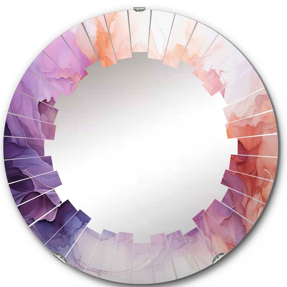 Designart "Vibrant Swirls" Abstract Spirals Modern Wall Mirror