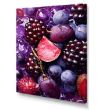 Designart "Vibrant Violet Berrilicious Geometry Fruit III" Fruits Wall Art