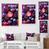 Designart "Vibrant Violet Berrilicious Geometry Fruit III" Fruits Wall Art