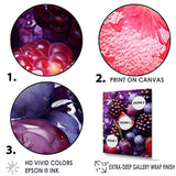 Designart "Vibrant Violet Berrilicious Geometry Fruit III" Fruits Wall Art