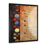 Designart "Vintage Elementary Circular Retro Geometrics" Modern Midcentury Framed Canvas Prints