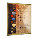 Designart "Vintage Elementary Circular Retro Geometrics" Modern Midcentury Framed Canvas Prints