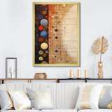 Designart "Vintage Elementary Circular Retro Geometrics" Modern Midcentury Framed Canvas Prints