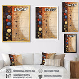 Designart "Vintage Elementary Circular Retro Geometrics" Modern Midcentury Framed Canvas Prints