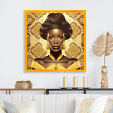 Designart "Vintage High Fashion African American Model VI" African American Framed Art Print