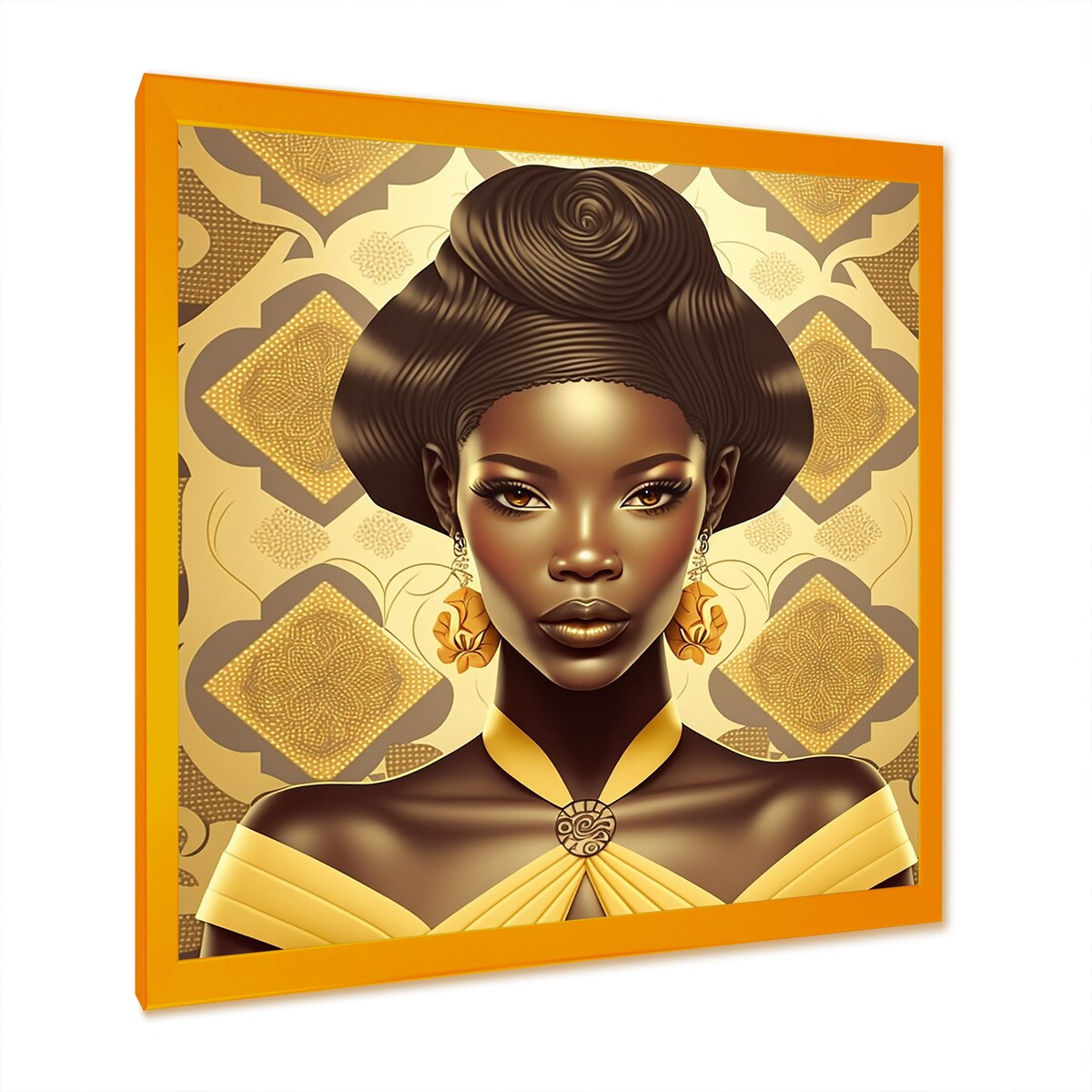 Designart "Vintage High Fashion African American Model VI" African American Framed Art Print