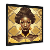 Designart "Vintage High Fashion African American Model VI" African American Framed Art Print