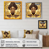 Designart "Vintage High Fashion African American Model VI" African American Framed Art Print