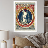 Designart "Vintage Illustration Of Unicorn" Fantasy Unicorn Framed Canvas Prints