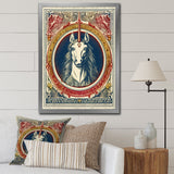 Designart "Vintage Illustration Of Unicorn" Fantasy Unicorn Framed Canvas Prints