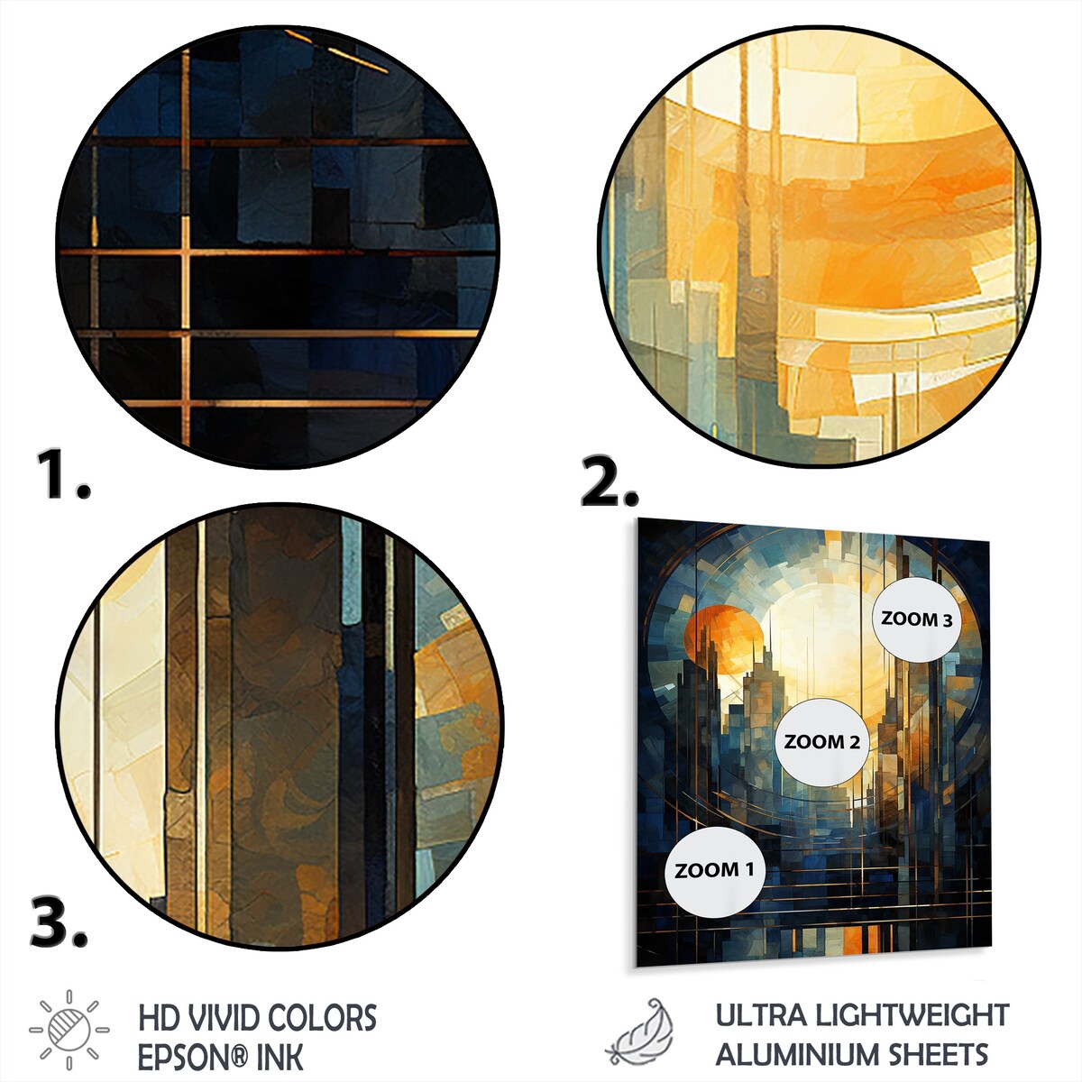 Designart "Vintage New York City Window Views II" New York City Yellow Metal Wall Art - Industrial Metal Art Work
